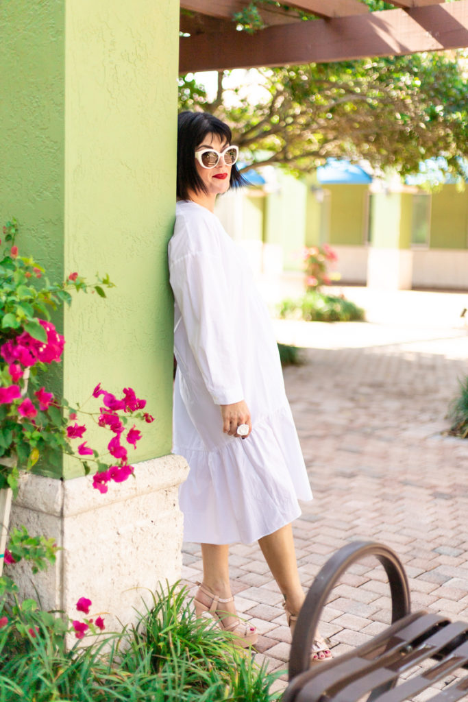 White Dress Obsessed Zara Dress Aldo Shoes Kate Spade NY Sunglasses