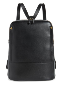 Finny Black Leather Backpack