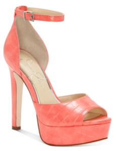 Coral Pink Platform Sandals 