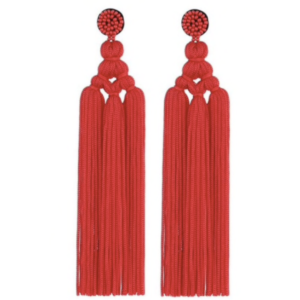 Red Tassel Earrings Perfect for 4th of July