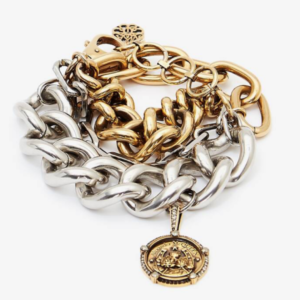Alexander McQueen Women's Chain Charm Bracelet in Antique Gold